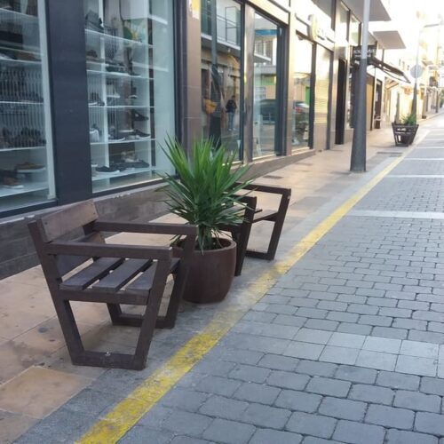 Detalle de silla eco ciutat ecológica de plástico reciclado