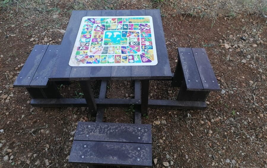 Mesas de juego infantiles ecológicas de plástico reciclado
